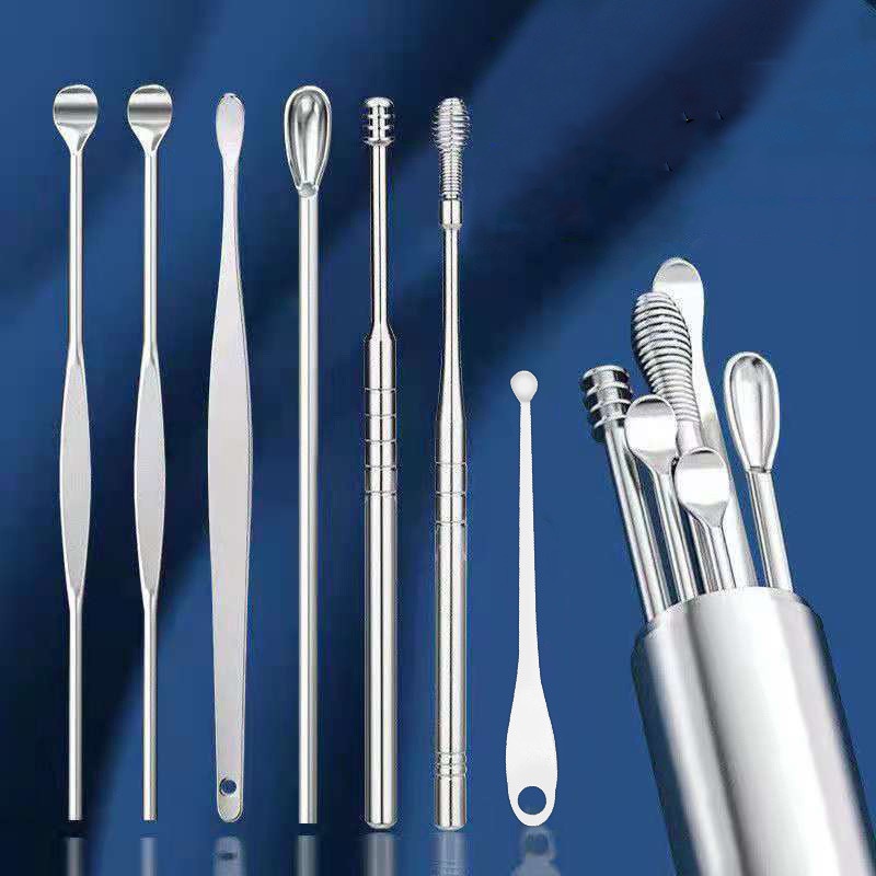 6/7PCS Set of Stainless Steel Earwax Collector Ear Wax Removal Cleaner ...