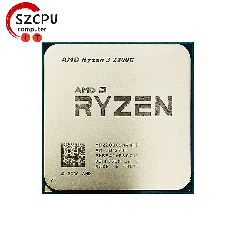 มีสินค้า amd Ryzen 3 2200g R3 2200g 3.5 GHz Zen 0.014 quad-core quad-thread CPU yd2200c5m4mfb AM4 ซ็