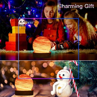 ❉ดีที่สุด❉โคมไฟตั้งโต๊ะ LED รูปดาวเคราะห์ 3D ประดับคริสตัล USB