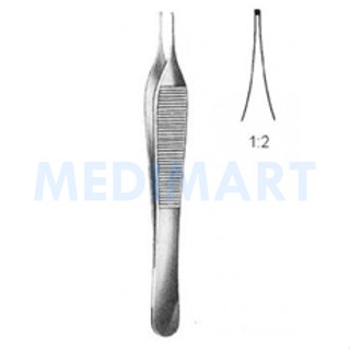 EM-E12-0540 ปากคีบ คีมคีบ (ไม่มีเคี้ยว) Adson Micro Tissue Forceps 1x2T 12cm.