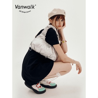 VANWALK Skateboard Series สาวย้อนยุคคุณภาพสูงถุงเมฆจีบหน้าไหมหน้ารักแร้ไหล่ข้างเดียว