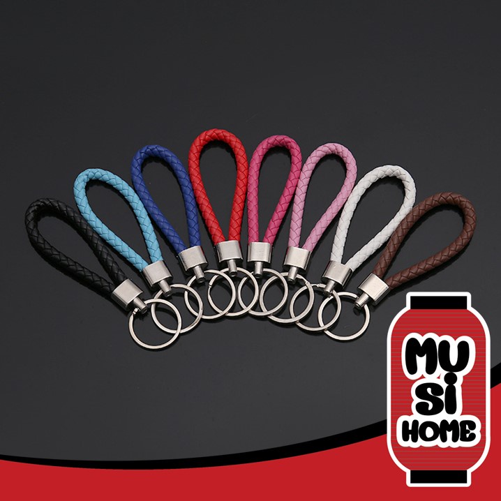 MUSI.HOME【ราคาถูก】พวงกุญแจแฟชั่นหนังPU สายหนัง หลากหลายสีสันให้เลือกใช้ LOWM C166