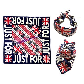 ผ้าพันคอ ผ้าโพกหัว ลายธงอังกฤษ JUST FOR (Bandana UK Flag Scarf UK Badge)