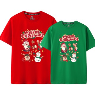 2022องค์ประกอบธีมคริสต์มาสข้ามปีใหม่แขนสั้นเสื้อยืดเสื้อผ้า Merry Christmas T-SHIRT