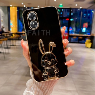 พร้อมส่ง ใหม่ เคสโทรศัพท์มือถือแฟชั่น แบบนิ่ม ลายกระต่าย มีขาตั้ง สําหรับ OPPO Reno8 T 5G 2023 Reno 8T 4G Reno8T A78 A98 A17 A17k A78 OPPOA98