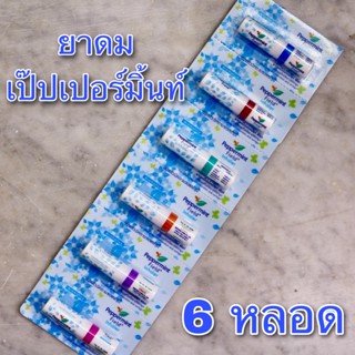 ยาดมเป๊ปเปอร์มิ้นท์ ฟิลด์  6 หลอด (Peppermint Field Inhaler 6 pcs) ยาดมเปปเปอร์มิ้น แก้วิงเวียน แก้คัดจมูก