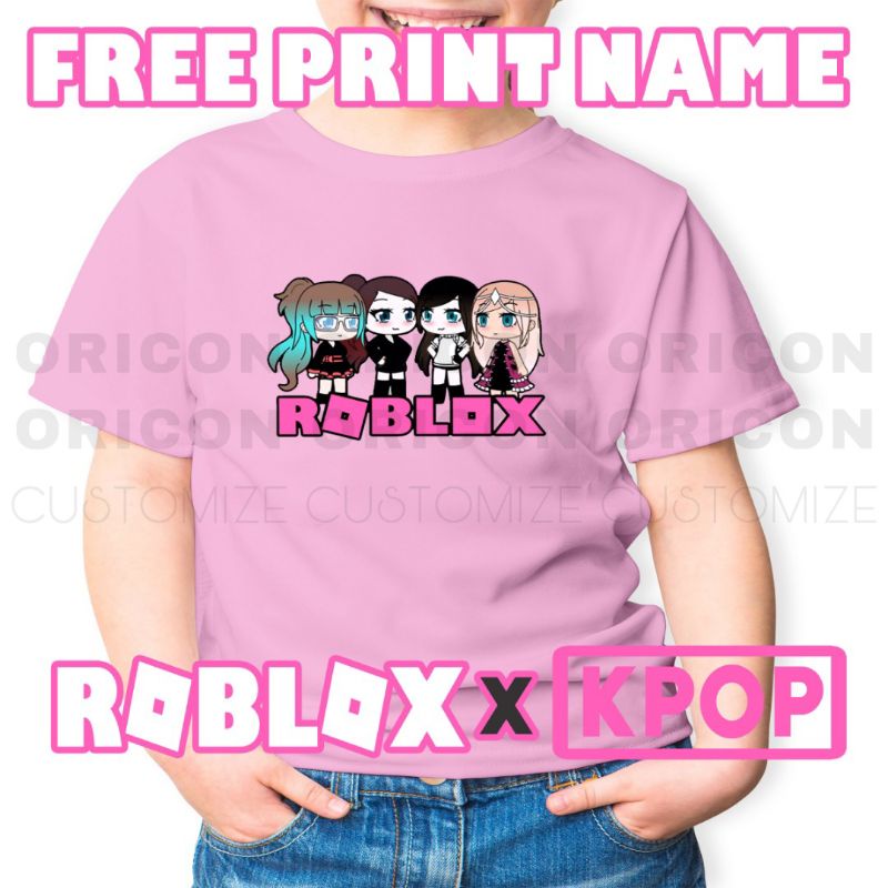 Roblox x BLACK PINK GIRL GFX TSHIRT ผ้าฝ้าย 100% ฟรีชื่อที่กําหนดเอง Baju เกม Roblox Budak Perempuan