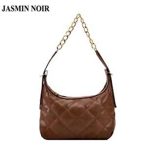 Jasmin NOIR ลายสก๊อต ผ้าห่ม ผู้หญิง กระเป๋าสะพายไหล่ โซ่ กระเป๋าสะพายข้าง กระเป๋าถือ ครึ่งดวงจันทร์