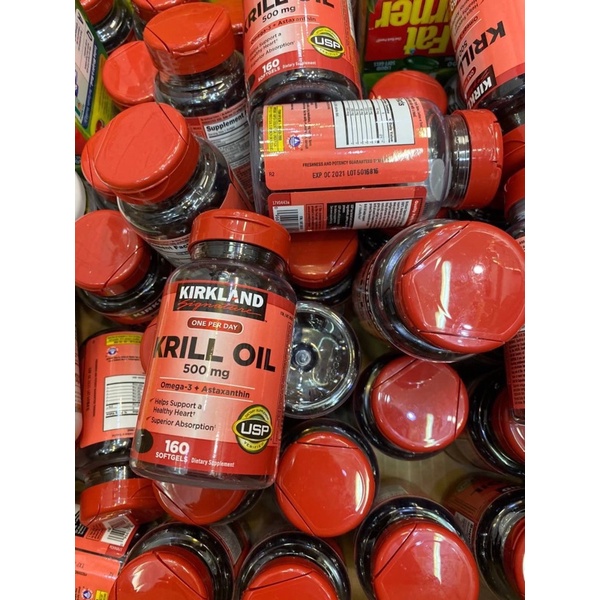 Kirkland Signature Pure Krill Oil 500 mg. 160 Softgels