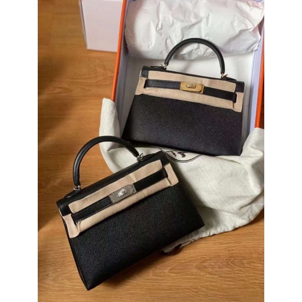 HERMES Epsom Mini Kelly Sellier 20 Black 316852