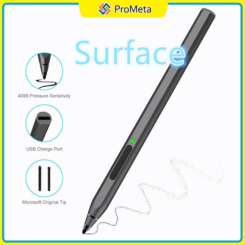 Microsoft Surface Stylus Pen ดินสอคาปาซิทีฟ 4096 ความดัน ชาร์จ กับ การปฏิเสธฝ่ามือ Surface Pro 8 9 10 7 6 5 4 3 Go 2 3 4