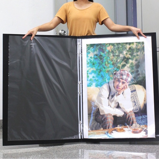 OST แฟ้มห่วงปกสีดำ แฟ้มโชว์เอกสาร A1 พร้อมไส้แฟ้ม 10 ซอง RA-110