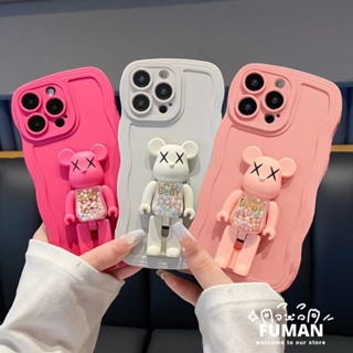 เคสโทรศัพท์มือถือ TPU แบบนิ่ม ลายคลื่น พร้อมป็อบอัพหมี สําหรับ Xiaomi 13 Lite 13 Pro 12 12s 12X 12T Pro Civi 2