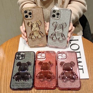 เคส TPUใส หมี3Dกากเพชร Vi V25 Y02S Y11 Y12 Y15 Y17 Y12A Y12S Y20 Y20S Y3S Y20i Y21 Y21S Y21T Y33S Y33T