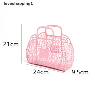 Loveshopping1 ตะกร้าตาข่ายพลาสติก พับได้ ขนาดเล็ก แบบพกพา สําหรับซักผ้า ห้องน้ํา TH