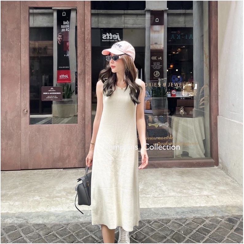 pumpkins_collection Breeze dress-สีขาว