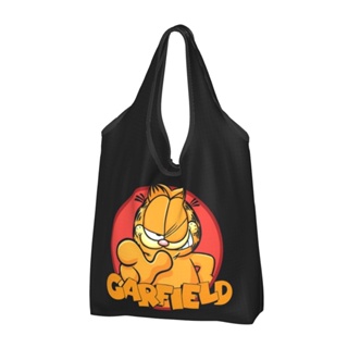 Garfield กระเป๋าช้อปปิ้ง ขนาดใหญ่ 50LBS ใช้ซ้ําได้ ซักทําความสะอาดได้