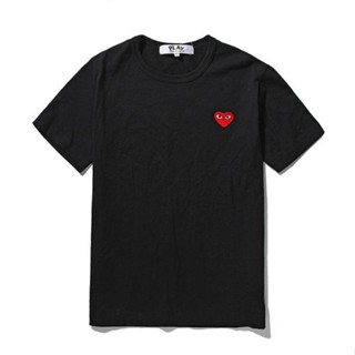 (ใหม่) original COMME Des Garcons CDG Playผ้าฝ้ายแขนสั้นหัวใจเสื้อยืดหลวมๆแฟชั่นผู้ชายผู้หญิงของเขา-และ-Hersเสื้อผ้า