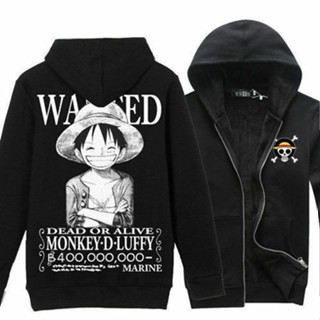 เสื้อกันหนาว มีฮู้ด ลายการ์ตูนอนิเมะ One Piece Monkey D Luffy เหมาะกับของขวัญวันเกิด แฟชั่นฤดูใบไม้ร่วง และฤดูหนาว สําหรับผู้ชาย