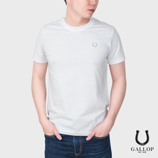 GALLOP : เสื้อยืดคอกลม BASIC Tees (Round-necked) รุ่น GBT9000 สีขาว