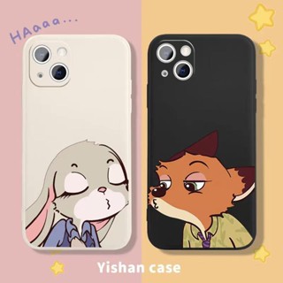 【Zootopia】เคสโทรศัพท์มือถือ ซิลิโคนนิ่ม ขอบตรง ลายการ์ตูนสุนัขจิ้งจอก กระต่าย สําหรับ IPhone 14 13 12 Pro Max 14Plus 13 12 Mini 11 Pro Max 6 6s 7 8 Plus XR X XS