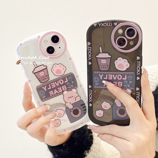 เคสโทรศัพท์มือถือ ซิลิโคนนุ่ม ลายหมีชานมน่ารัก สําหรับ OPPO A78 A17 A77 A16 A15 A57 A74 A54 A78 A76 A96 A94 A95 A75 A53 A32 A31 A3S A5S A7 A52 A92 Reno 7Z 5F 4F