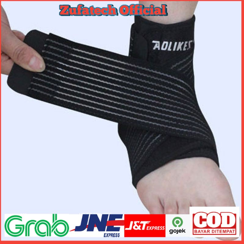 AOLIKES Ankle Support Sport Fitness Protection - สีดํา - D2HR03BK