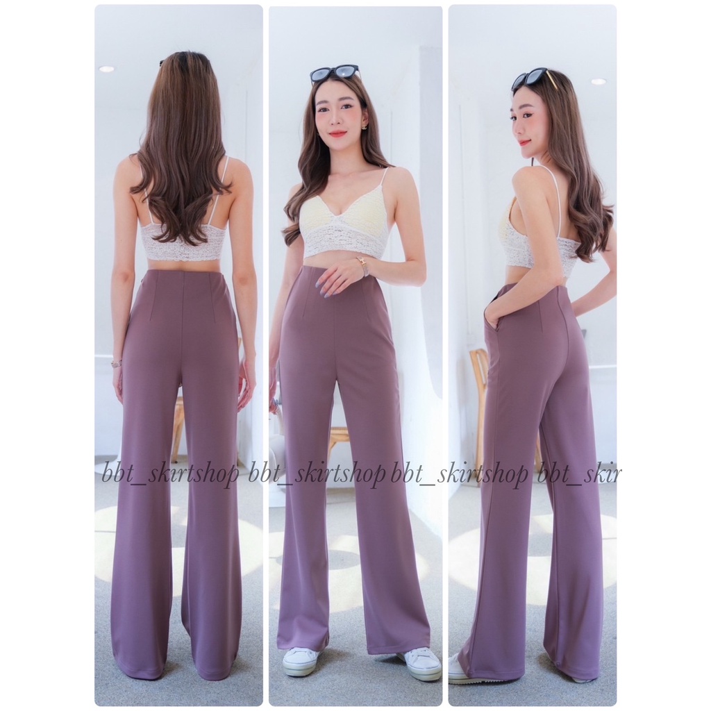 กางเกงเอวสูงขาม้า*ผ้าโรเชส*มีกระเป๋าข้าง*ซิปข้าง*งานป้ายMAVIN*