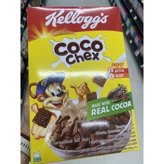 Kellogg ‘s Coco Chex Breakfast Cereal Crunchy , Chocolate Corn Pillows 330 G. อาหารเช้าซีเรียลธัญพืช แป้งข้าวโพด อบกรอบ เคลือบช็อกโกแลต ตรา เคลล็อกส์ โกโก้ เช็คส์