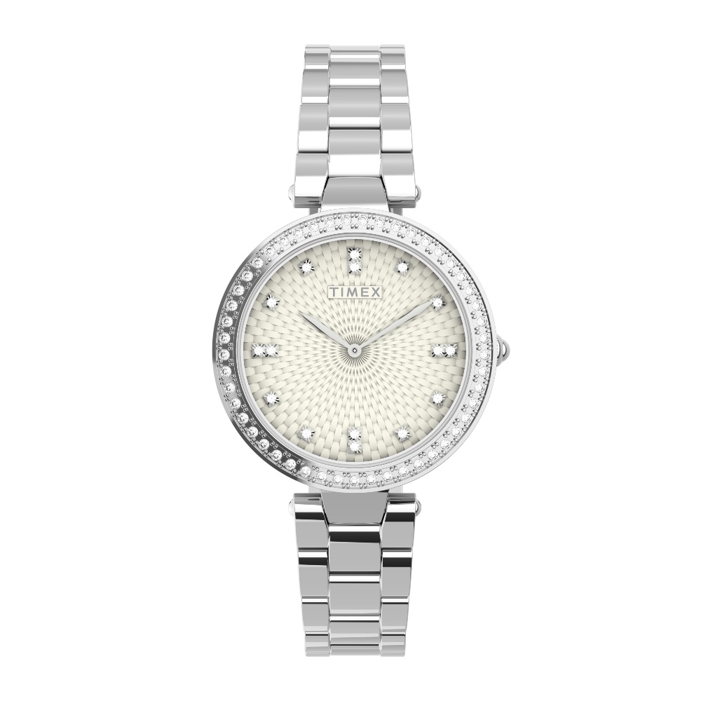 Timex TW2V45000 City Collection นาฬิกาข้อมือผู้หญิง Silver-Tone หน้าปัด 32 มม.