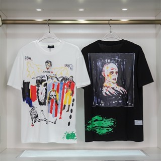 เสื้อยืดแขนสั้นลําลอง ผ้าฝ้าย พิมพ์ลายกราฟฟิติ AMIRI แฟชั่นสตรีท สไตล์สปอร์ต สําหรับผู้ชาย และผู้หญิง