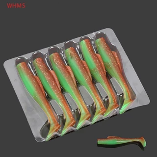 (WHMS) ใหม่ เหยื่อตกปลา ยางซิลิโคนนิ่ม TPR 8 ซม. 6 ชิ้น