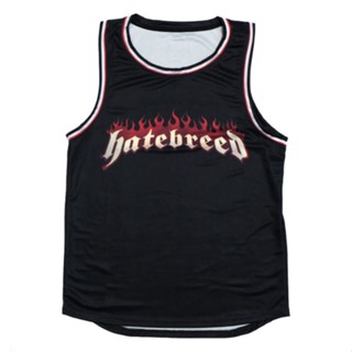 เสื้อกีฬาบาสเก็ตบอลแขนสั้น ลายทีม Hatebreed Basketball Jersey Band Jersey คุณภาพสูง