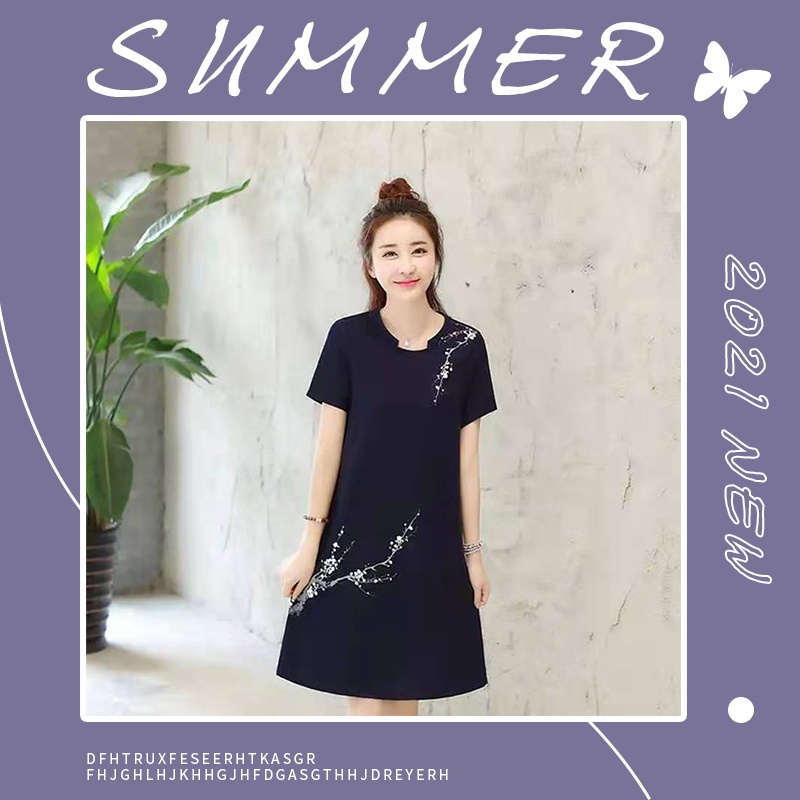 LHSunshine    ใหม่ชุดเดรสเกาหลีชุดฤดูร้อน   ชุดเดรสแขนสั้นแฟชั่นหลวมหรูหรา ราคา ถูกที่สุด ดีลบีเคเค แกลเลอรีภาพที่ 9