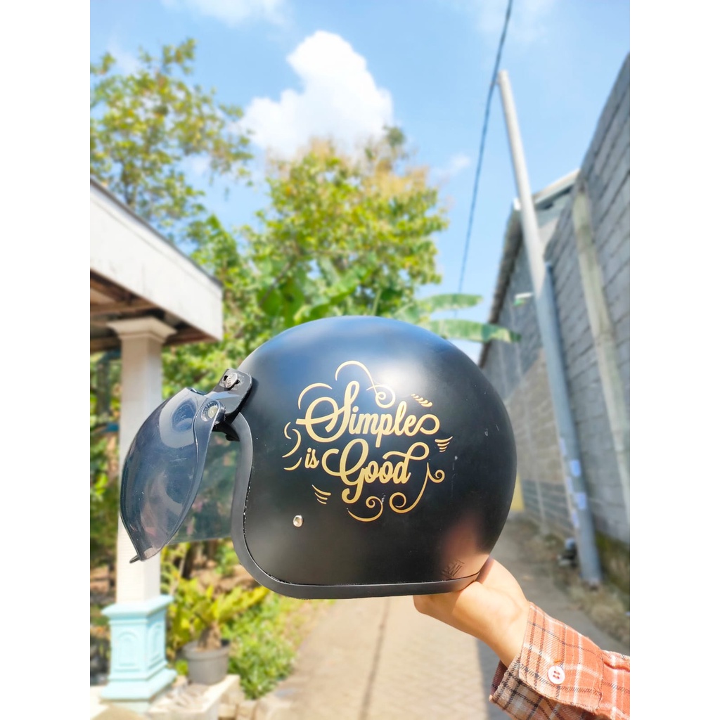 Bogo หมวกกันน็อคผู้ใหญ่ผู้ชายผู้หญิง SIMPLE GOOD MOTIF คอเต็ม + แพ็คแก้วฟรีกล่อง