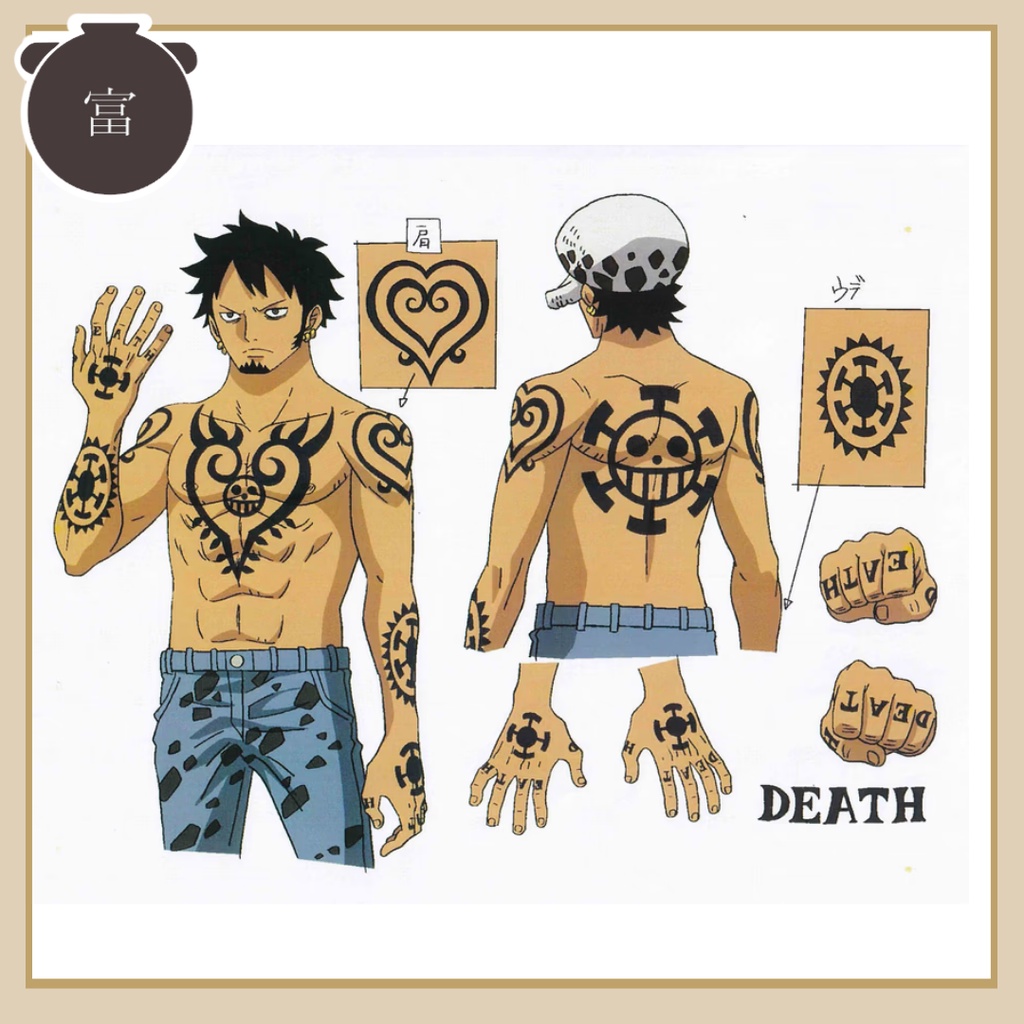 พร้อมส่ง   tattoo แทททู one piece วันพีซ Trafalgar D. Water Law ทราฟัลการ์ ดี. วอเตอร์ ลอว์ ราคา ถูกที่สุด ดีลบีเคเค แกลเลอรีภาพที่ 3