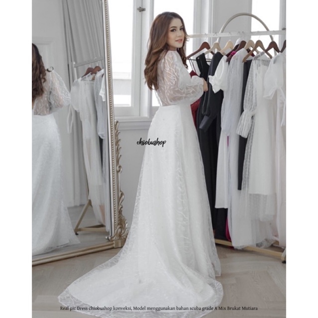 Chiobushop - (Haninan) Party Engagement Bridesmaid Wedding Kondangan Pesta Dress Wanita