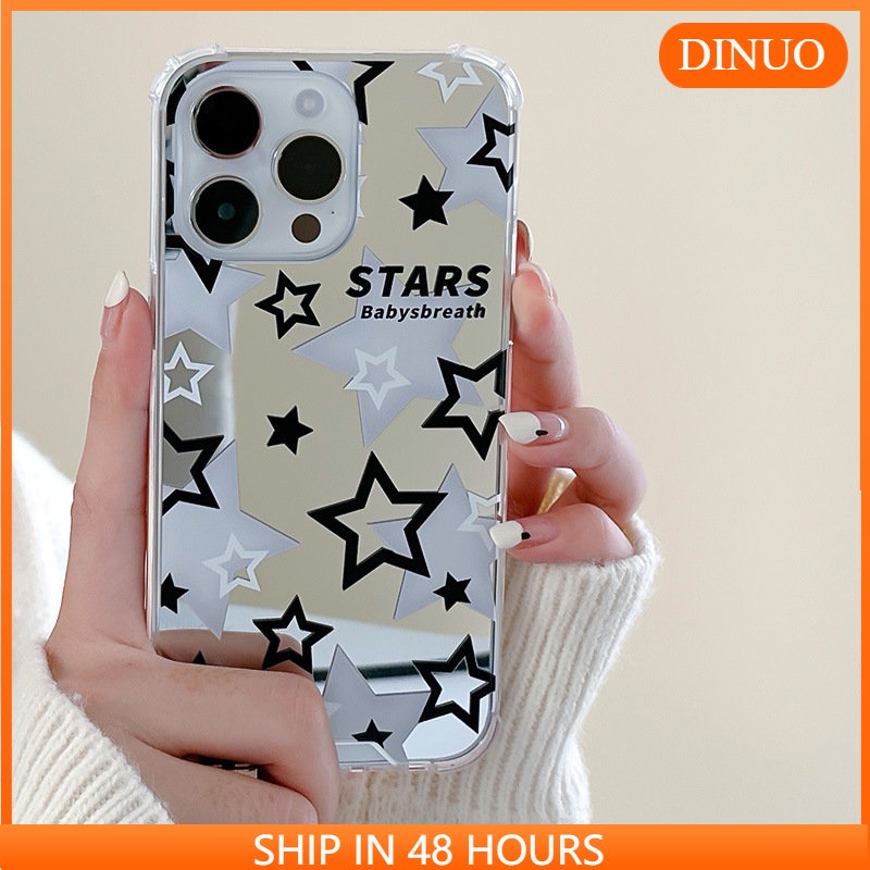เคสโทรศัพท์มือถือ แบบกระจก ลายดาว สําหรับ Iphone 15 7 7plus 8 8plus x xs 11 12 13 14 pro max plus pr