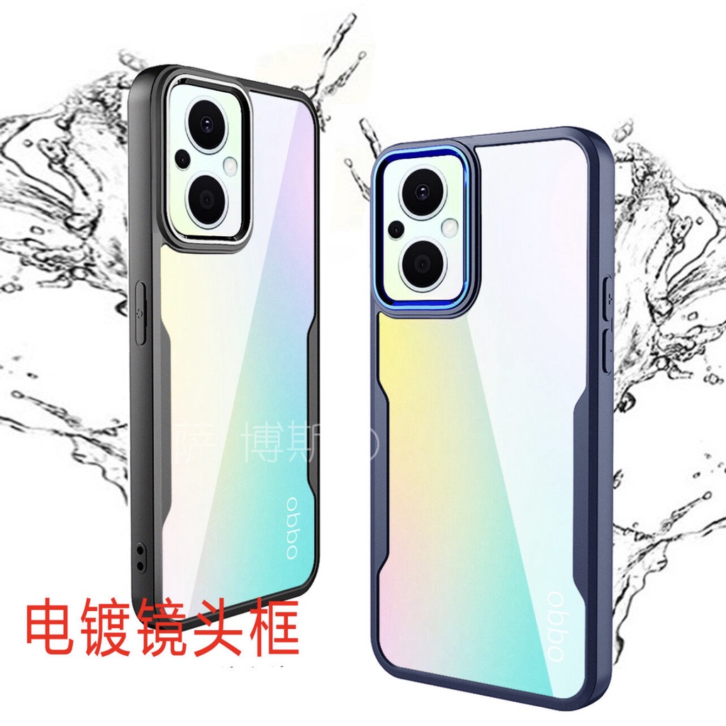 เคสขอบนิ่มหลังแข็ง ใช้สำหรับ OPPO A96 5G OPPO Reno8Z 5G Reno7Z 5G กันรอย กันกระแทก ขอบดำหลังใส Case PC+TPU