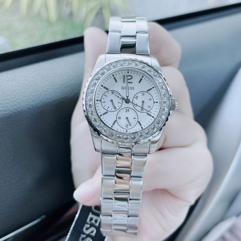 นาฬิกาข้อมือ Guess Women Crystal Multifunction Watch มี 2สี เรือนเงิน 
เรือนสีทอง