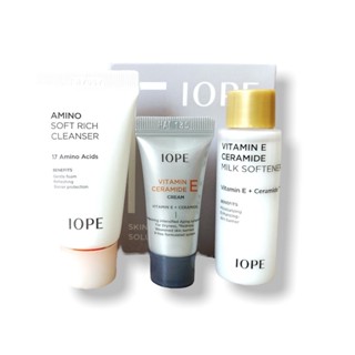 IOPE Skin Barrier Solution (Amino Soft Rich Cleanser 15g, Vitamin E Ceramide Cream, Vitamin E Ceramide Milk Softener)