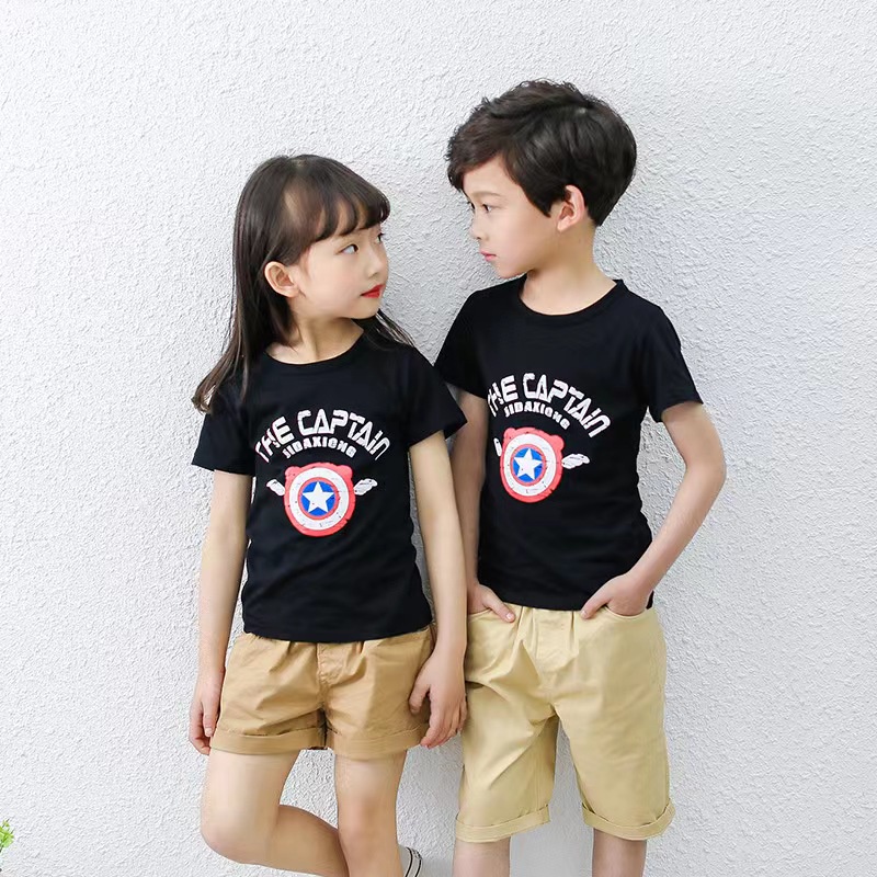 PRINCESS KESLI เสื้อยืดแขนสั้นลายการ์ตูนสำหรับเด็ก เสื้อผ้าเด็กเกาหลี ลายหมี เสื้อผ้าเด็ก 1-7 ขวบ