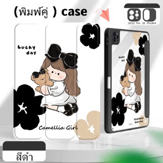 ตัวการ์ตูนน่ารักอะคริลิคเคสป้องกัน ไอแพดเจน9/gen8/gen7 gen10  เคสไอแพด Air5/4 10.9 Pro11 case  Air1/2 มีช่องเสียบปากกา