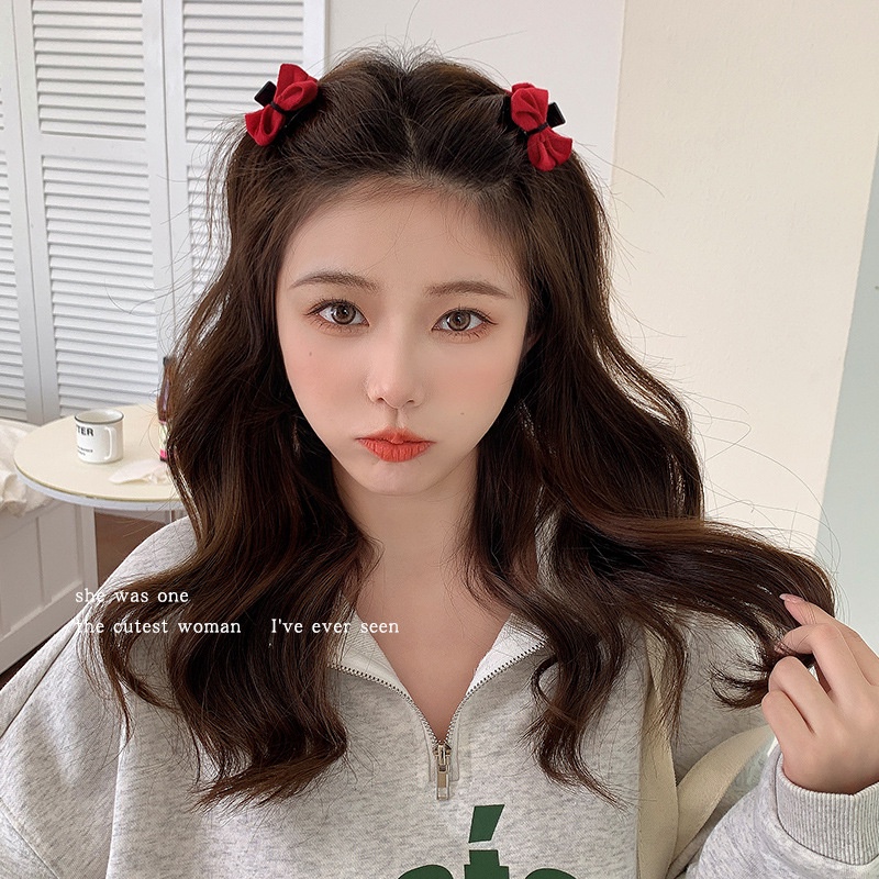กิ๊บติดผม ผ้ากํามะหยี่ ขนาดเล็ก ประดับโบว์น่ารัก สไตล์เกาหลี เครื่องประดับผม แฟชั่นสําหรับผู้หญิง