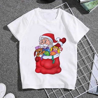 Merry Christmas T-Shirt Unisex Santa Claus Boys Girls Cute Tshirt Fashion Christmas White Top Tee Shirts Clothing 471