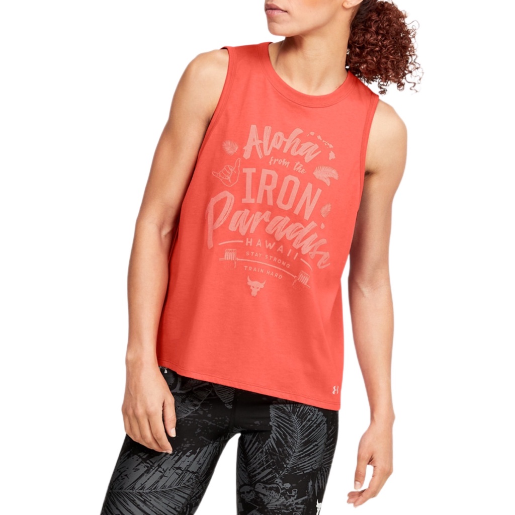 พร้อมส่ง+มีปลายทาง ✅ UNDER ARMOUR UA Women's Project Rock Aloha Tank 1355713-820 เสื้อแขนกุด ออกกำลั