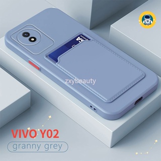 เคสซิลิโคนนิ่ม ทรงสี่เหลี่ยม พร้อมช่องใส่บัตร สําหรับ VIVO Y02 2022 Y02A Y02T VIVOY02 A Y 02