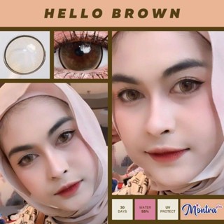 ⚡Montralens⚡Hello Brown💥มนตราเลนส์💥บิ๊กอายตาโต💥คอนแทคเลนส์สายตา💥คอนแทคเลนส์กรองแสง💥แถมฟรีตลับทุกคู่