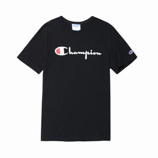 Champion เสื้อยืดแขนสั้นลําลอง คอกลม ทรงหลวม พิมพ์ลาย สวมใส่สบาย แฟชั่นคู่รัก