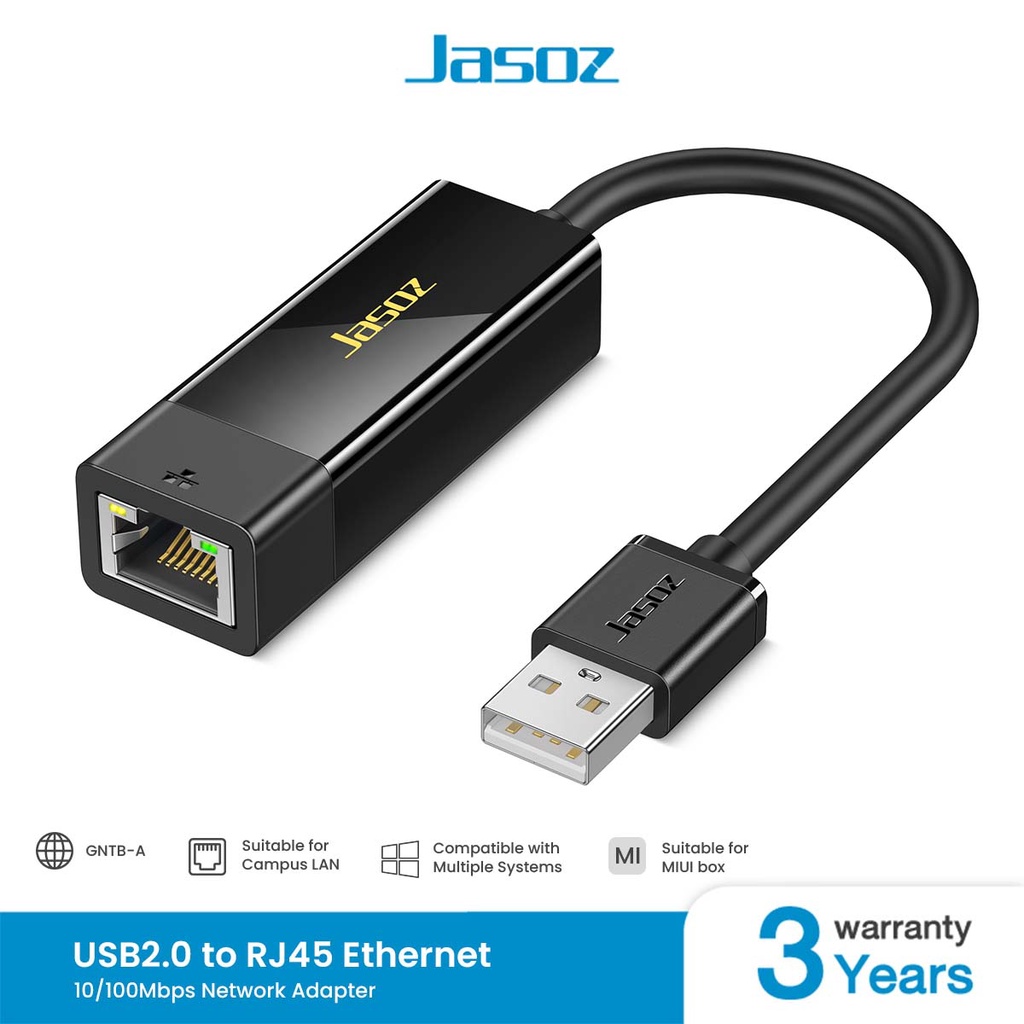 Jasoz USB อะเเดปเตอร์ Ethernet USB 2.0 / 3.0 Network Card ต่อเข้า RJ45 Lan